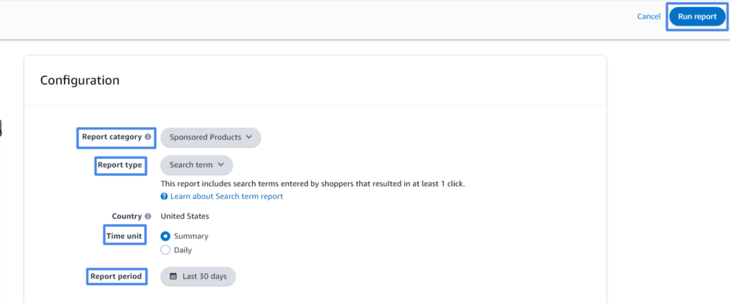 Amazon Search Terms Report