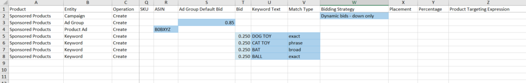 keyword bulk sheet