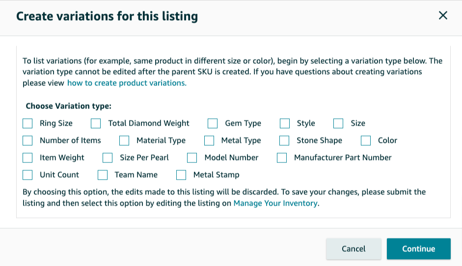 amazon product variation